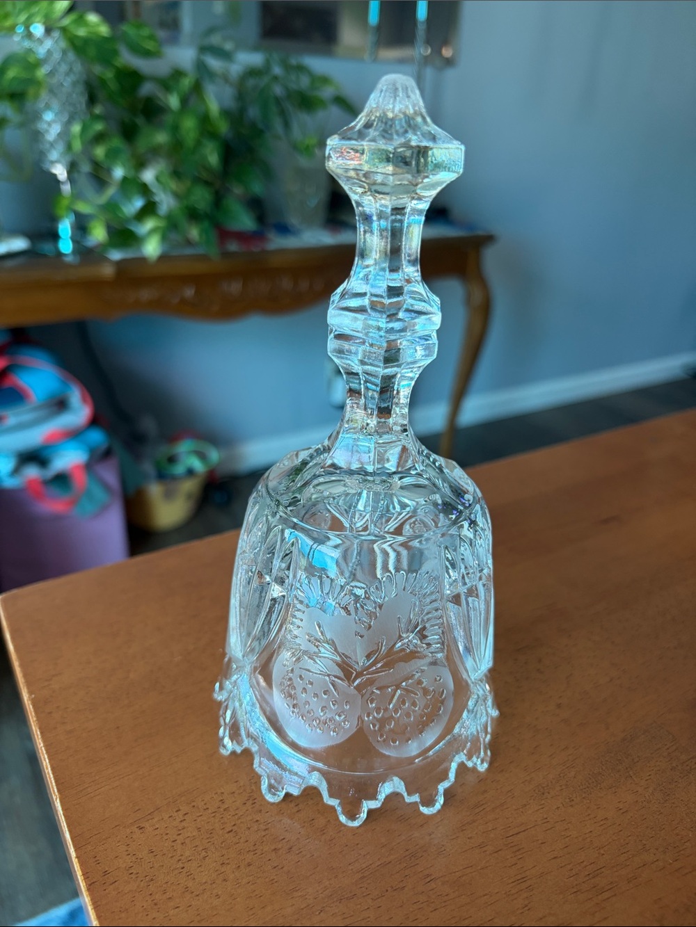 Cut Crystal Decorative Bell in Clear Glass